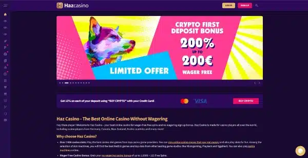 Visit the Haz Casino Website