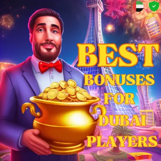 man holding a jug of gold against the backdrop of Dubai